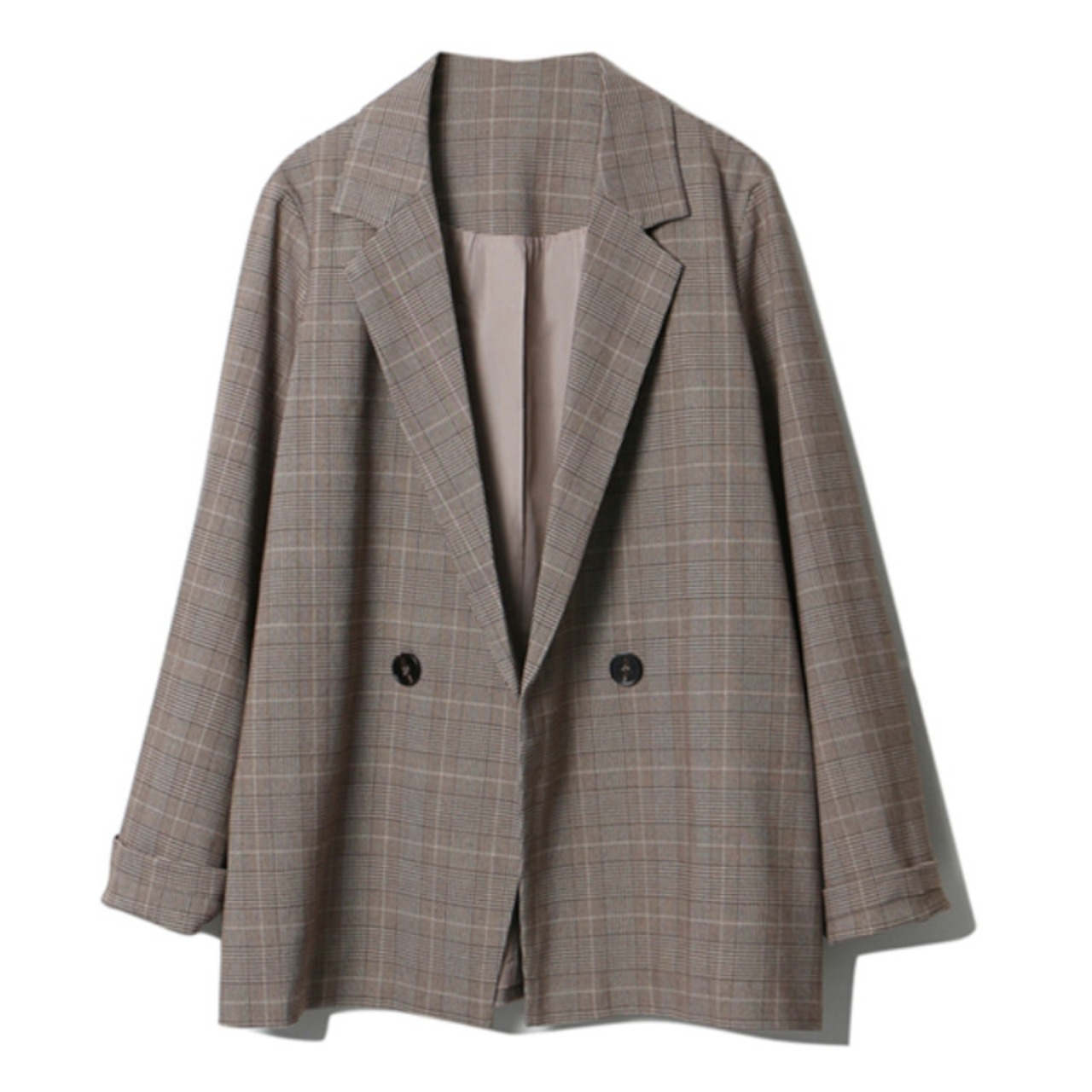 グレンチェックシングルブレストブレザー W00573