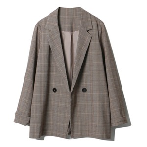 グレンチェックシングルブレストブレザー W00573
