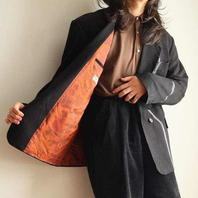 【Set B】"70's-80's European vintage" beautiful design liner double-breasted tailored jacket