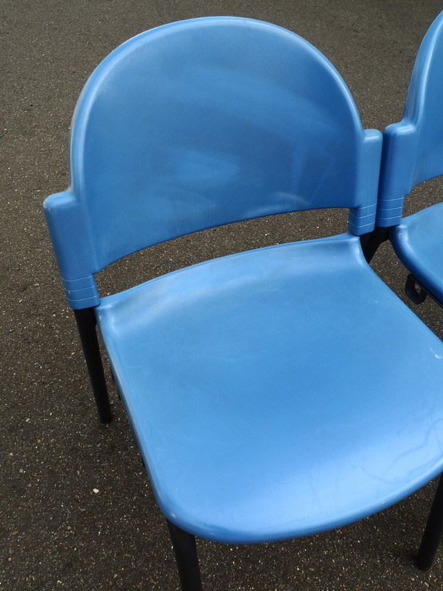 Blue stacking meeting chairs