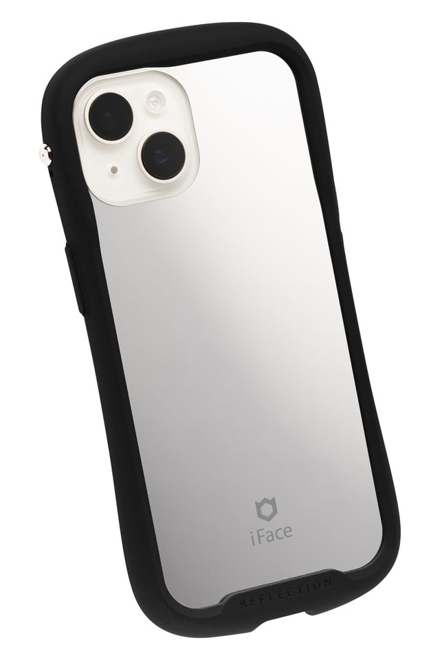 iFace スマホケース iPhone 15/14/13 対応 Reflection Mirror MagSynq 強化ガラスケース (ブラック)