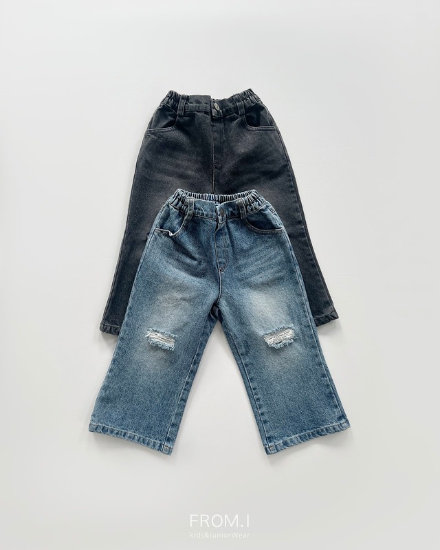 【取寄】from.i｜distressed denim pants｜ダメージデニムパンツ｜S-JL｜kids&jr｜26 autumn