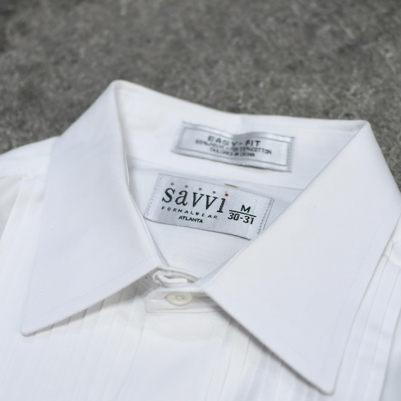 SAVVI pleats dress shirt white