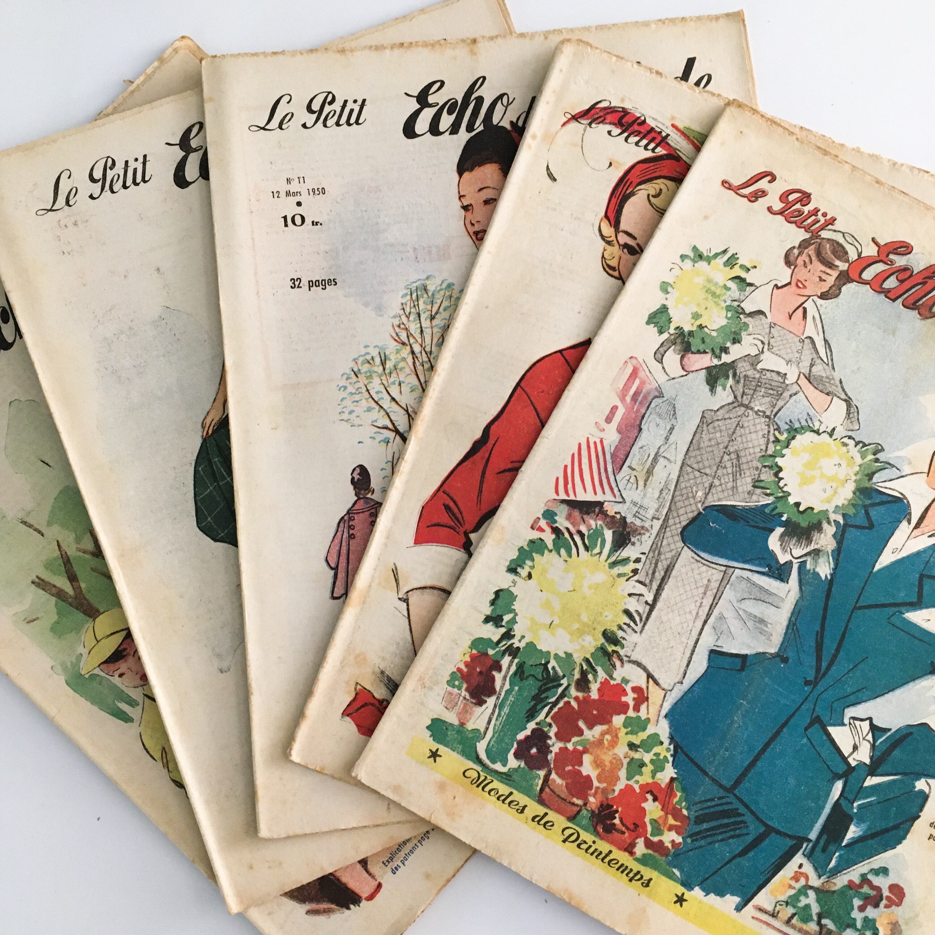 ジャンクジャーナル 素材 ファッション雑誌 新聞 モード誌 イラスト ヴィンテージ 紙もの フランス 2 欧州アンティーク雑貨 べるりんのーと