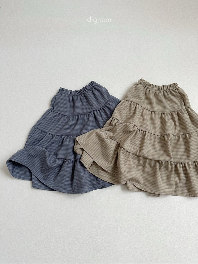 〘予約〙digreen / check ruffle skirt