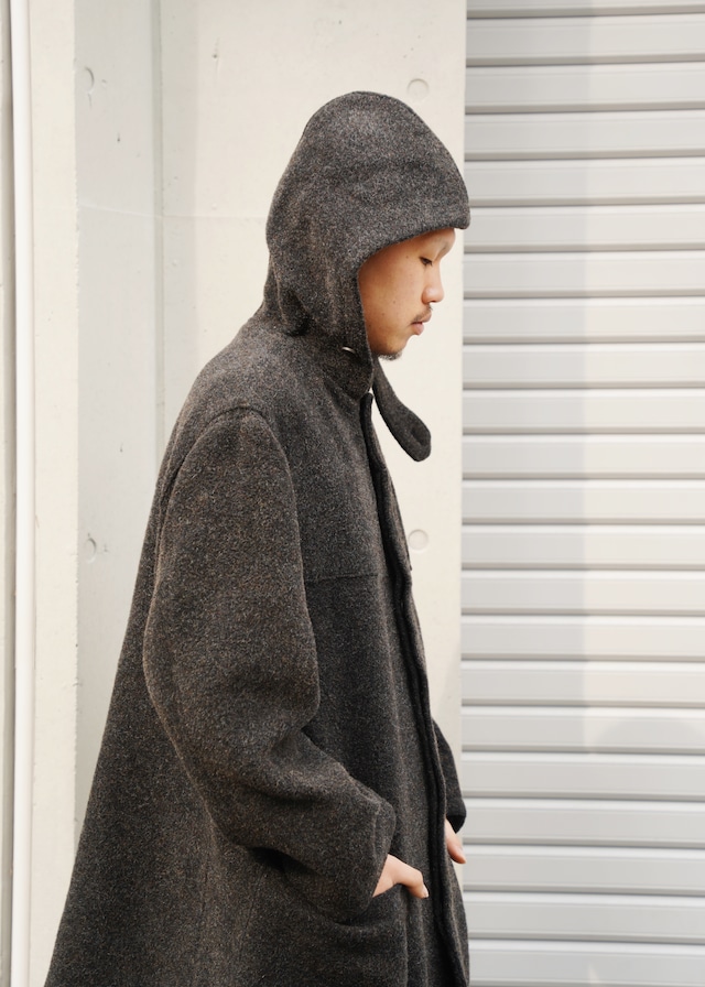 80's - Y's for men wool fly front hooded coat