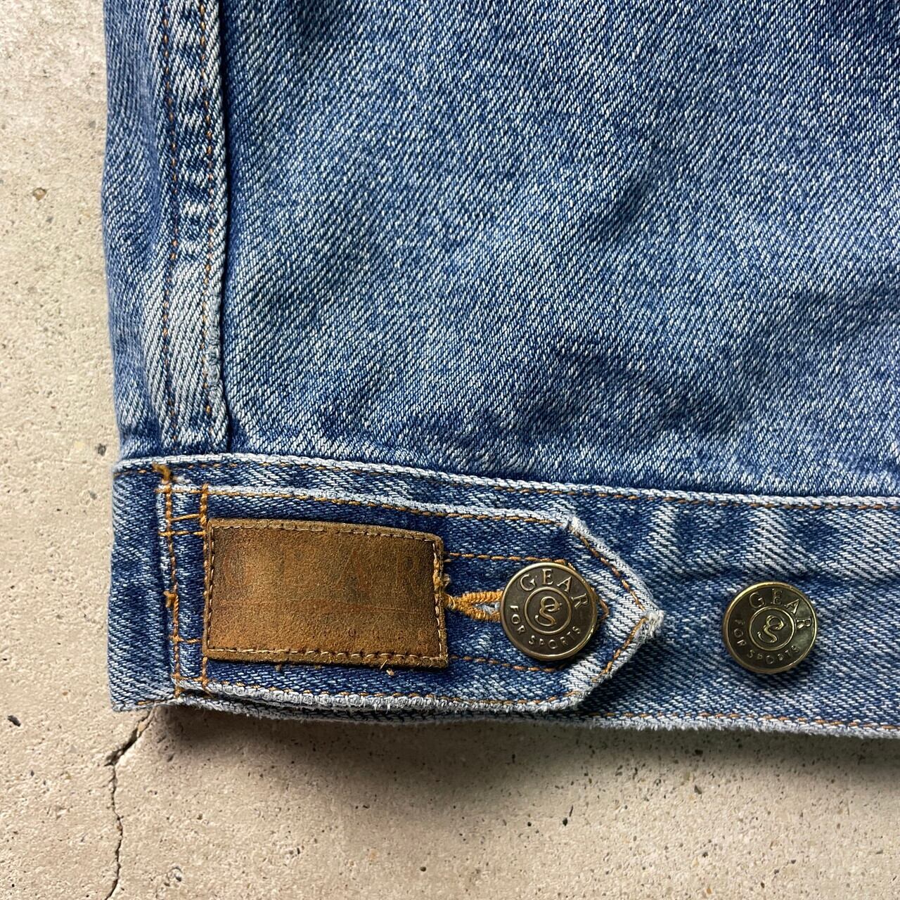 90年代 SONY ソニー 企業ロゴ デニムジャケット 襟切り替え メンズXL