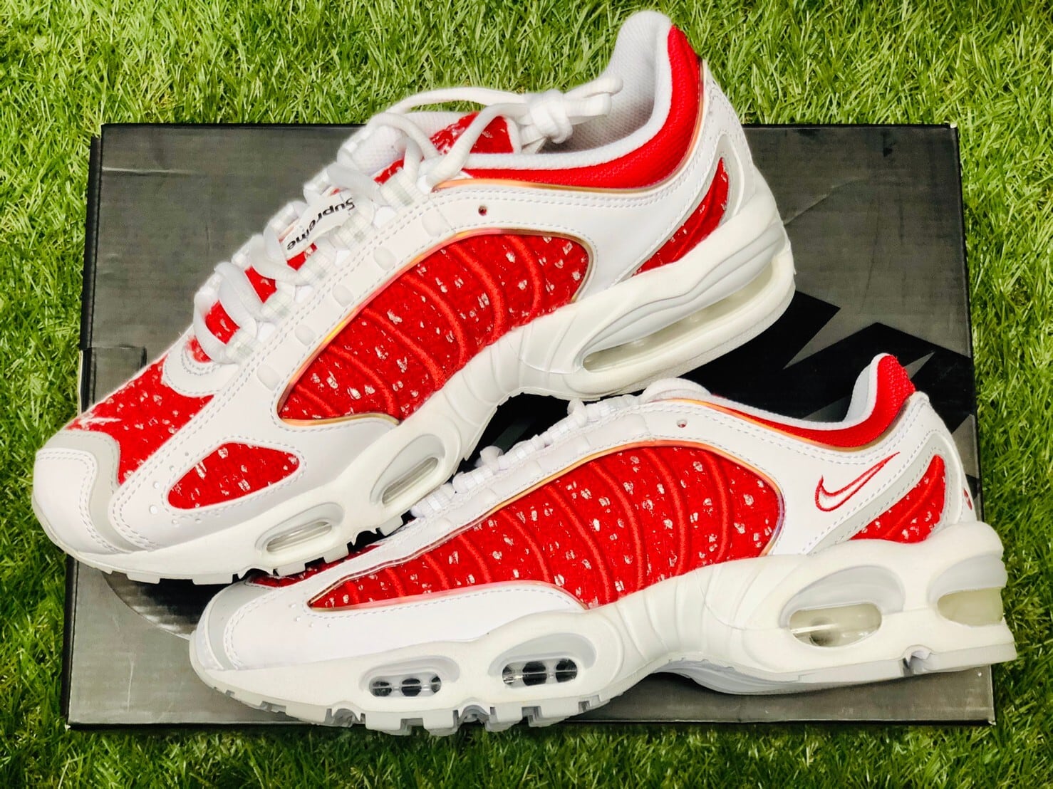 Supreme × NIKE AIR MAX TAILWIND Ⅳ / S 25cm WHITE/RED AT3854-100 ...