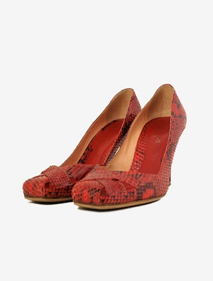 SERGIO ROSSI RED PYTHON HEELS セルジオロッシ パイソン ヒール