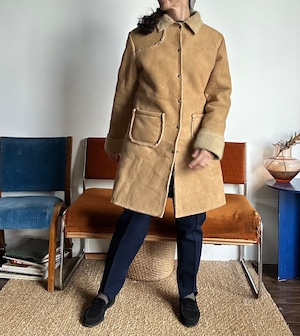 Vintage sheepskin camel coat