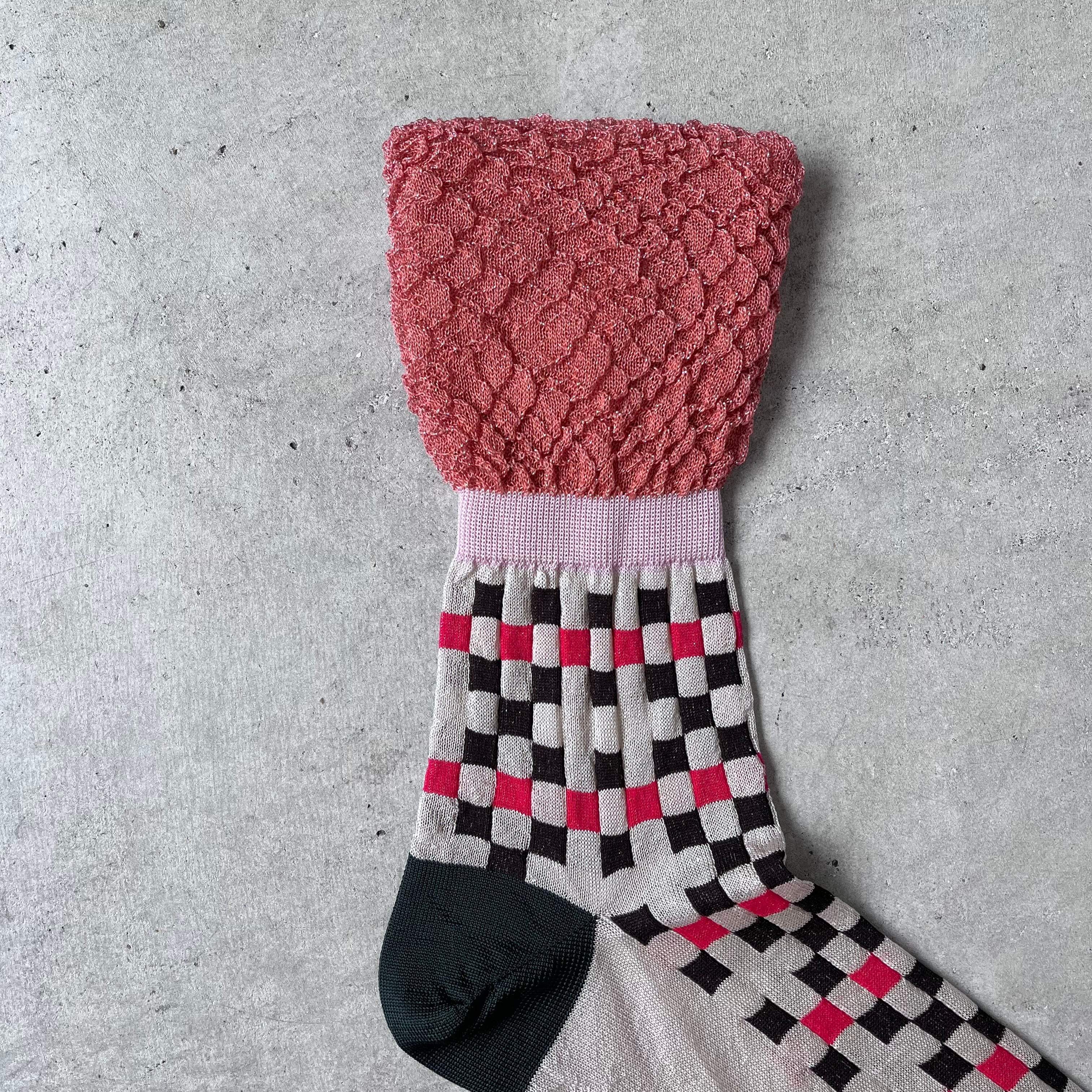 TRICOTÉ /【23-25cm】flare rim check socks TR61SO038 | yocka