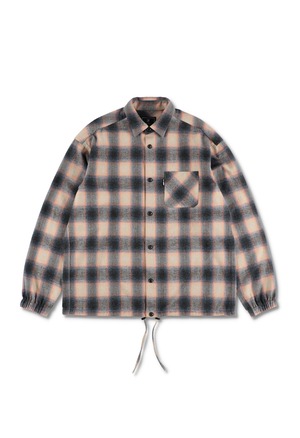 OMBRE CHECK SHIRTS JACKET PINK