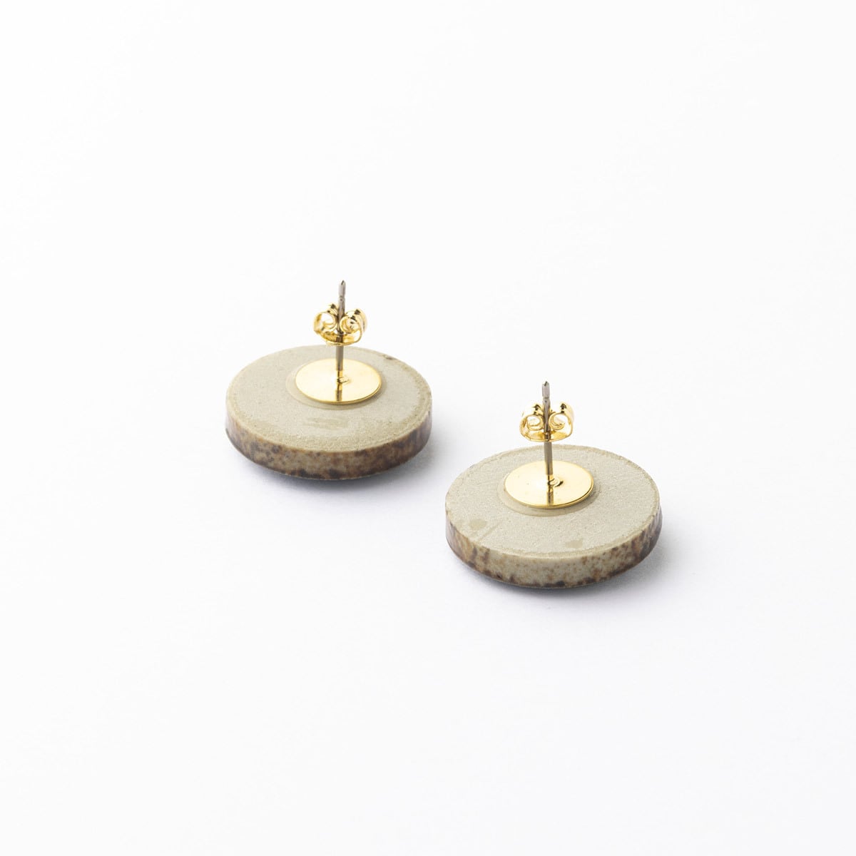 美濃焼陶器×彫刻【carve】月桂 ピアス / イヤリング｜藍（あい