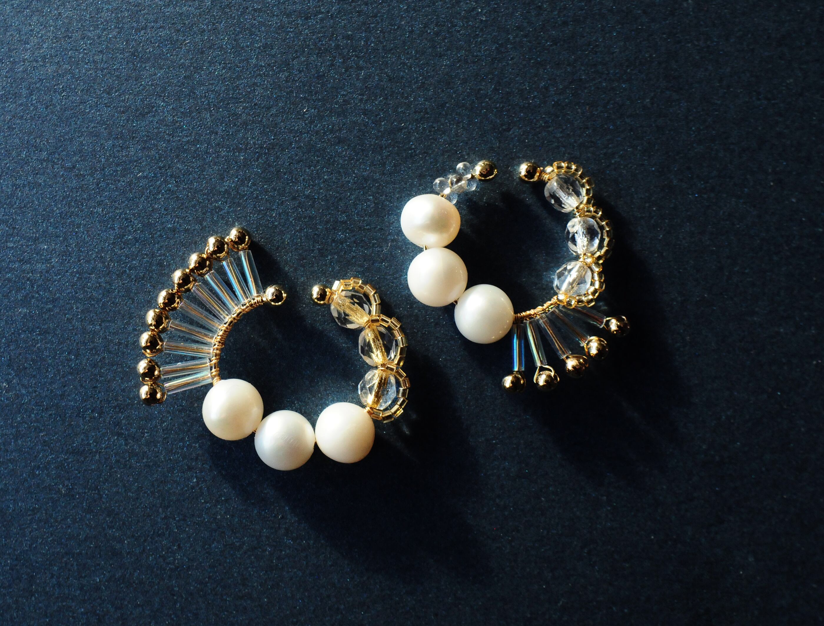 <Rollo~イロヅクビジュー~>イヤーカフ『OMEKASHIハミングバード/hummingbird 』<Pearl A>