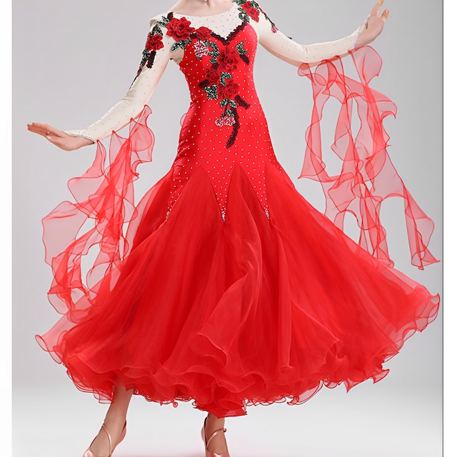 エレガンス・フラワーモチーフ ボールルームドレス ds0243