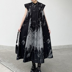 Stand Collar Sleeveless Dress / スタンドカラー ノースリーブ ワンピース