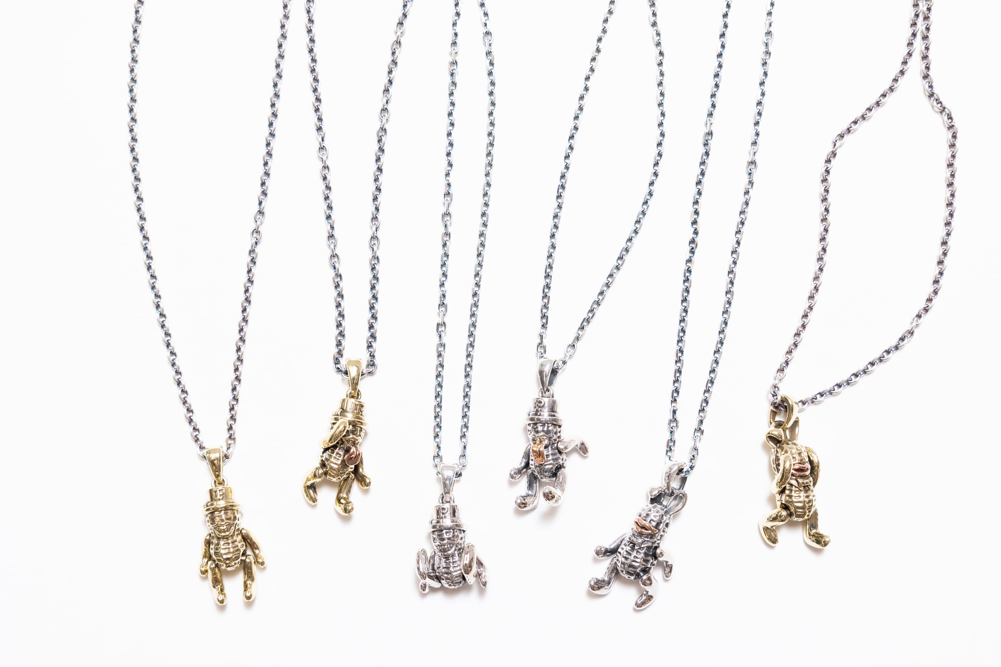 TEDDY BEROPEANUTS ネックレス　sv925×K10 TEDDY BEROPEANUTS (silver×K10) + silver chain 60cm round | Peanuts&Co