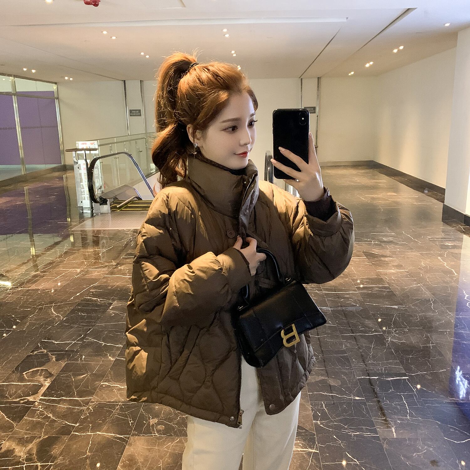 ショートジャケット ウィンタールーズホワイトカラーコート 冬物 6Du_Shop_Women64862592754