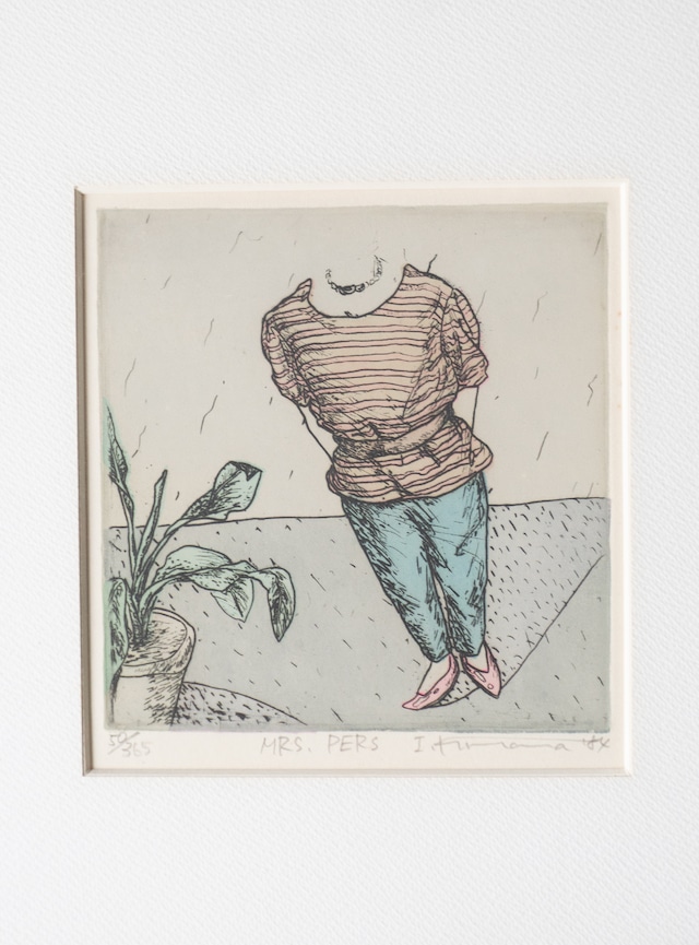 "IZUMI KIHARA" 1980s MRS.PERS woodblock print