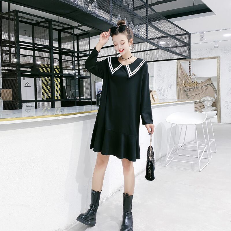 春と秋の新しい脂肪mmプラスサイズの女性の服緩い、薄い大学スタイルの薄いすべてのマッチドレスtシャツトップの服 ミックスインファッション69865097414