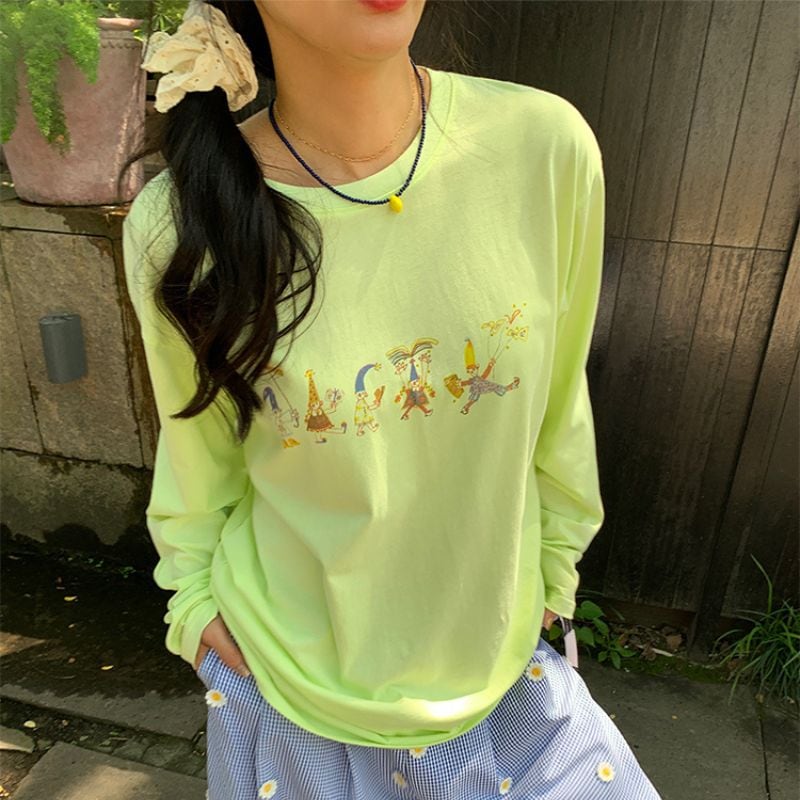 Oversized crew neck graphic tee 00457