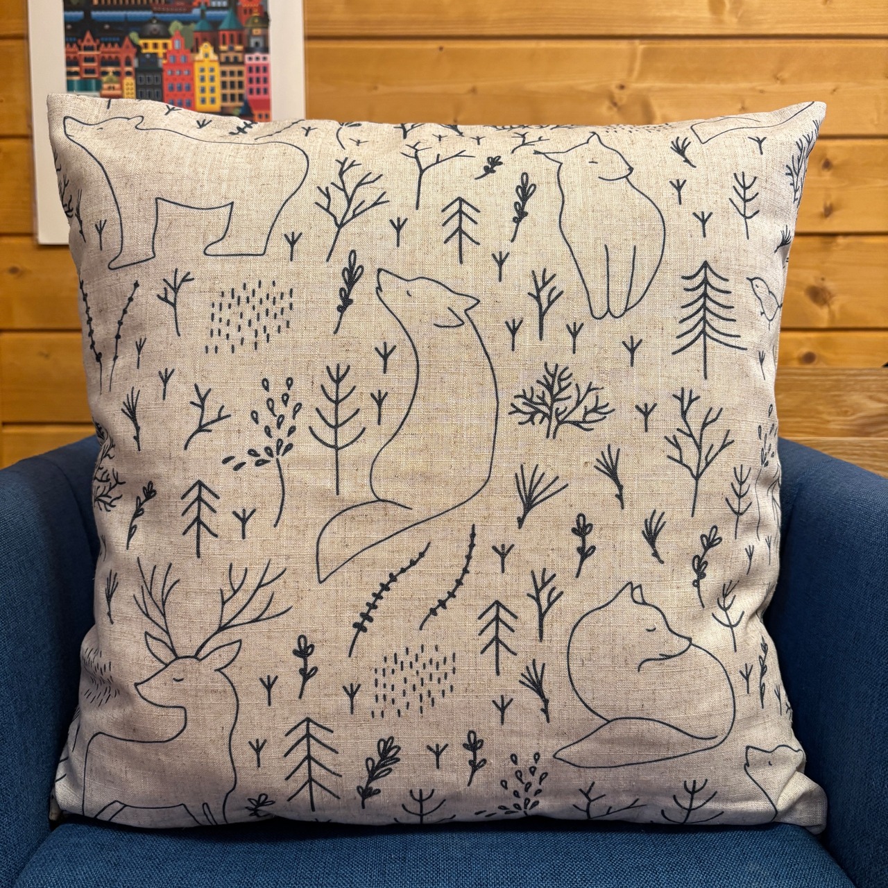 CUSHION COVER PLAY（クッションカバー　北欧　柄：森の動物たち）