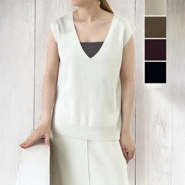 《取寄》ladies .. rayon poly V-neck vest
