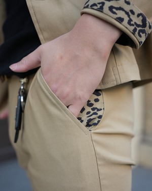 LEOPARD STRETCH PANTS BEIGE【BEL24-017B】