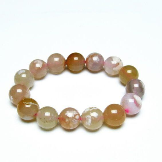 チェリーブロッサムアゲート ブレスレット 桜瑪瑙 14mm [M便 1/10] 111-26458