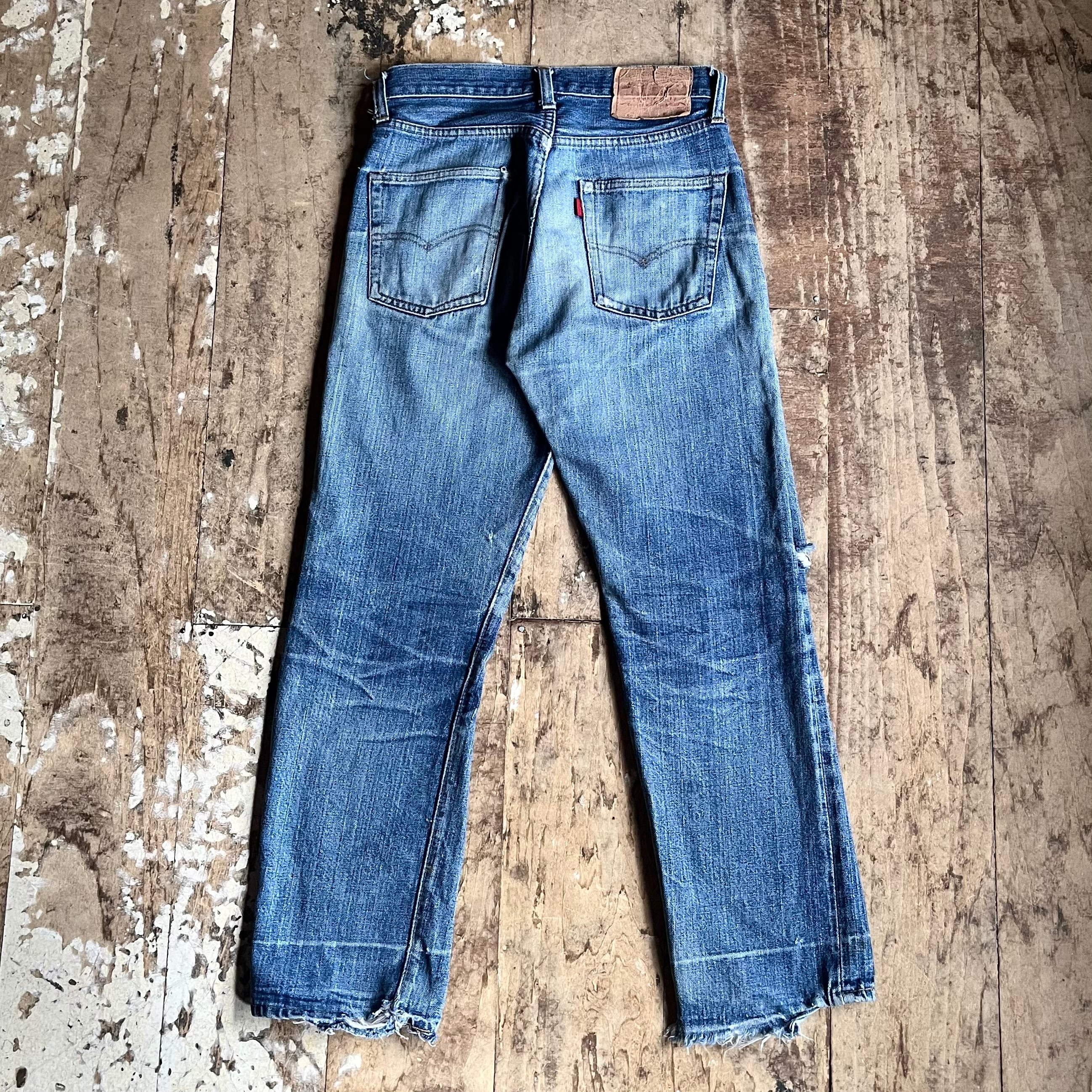 73' Levi's 501 66前期 赤耳 BORO 実寸【W27 L27】 | LITTLE GO