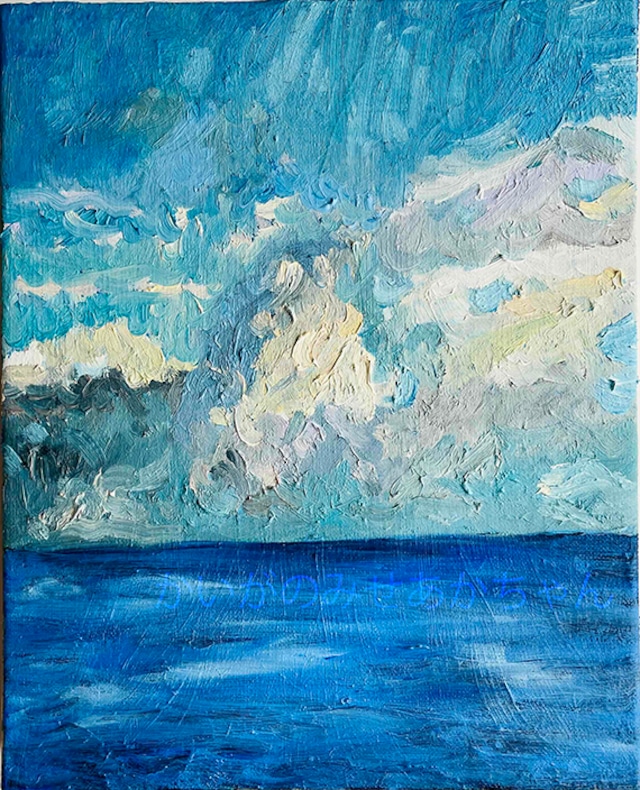 22×27㎝「夕方の八百屋」油彩・原画・F3 22×27㎝「夕方の八百屋」F3・油彩・原画 | かいがのみせあかちゃん