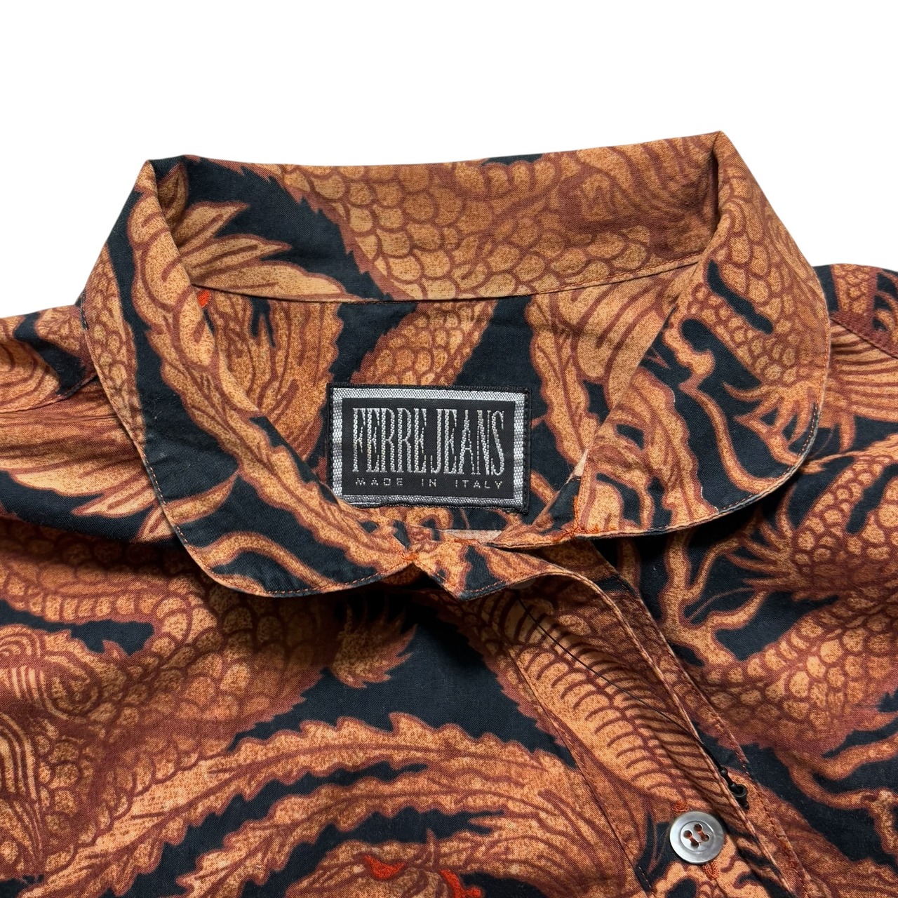 vintage FERRE JEANS dragon pattern shirt