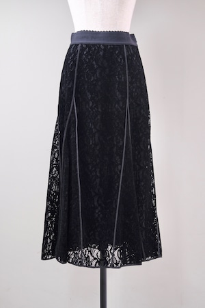 【FETICO】FLOCKED LACE FLARED SKIRT