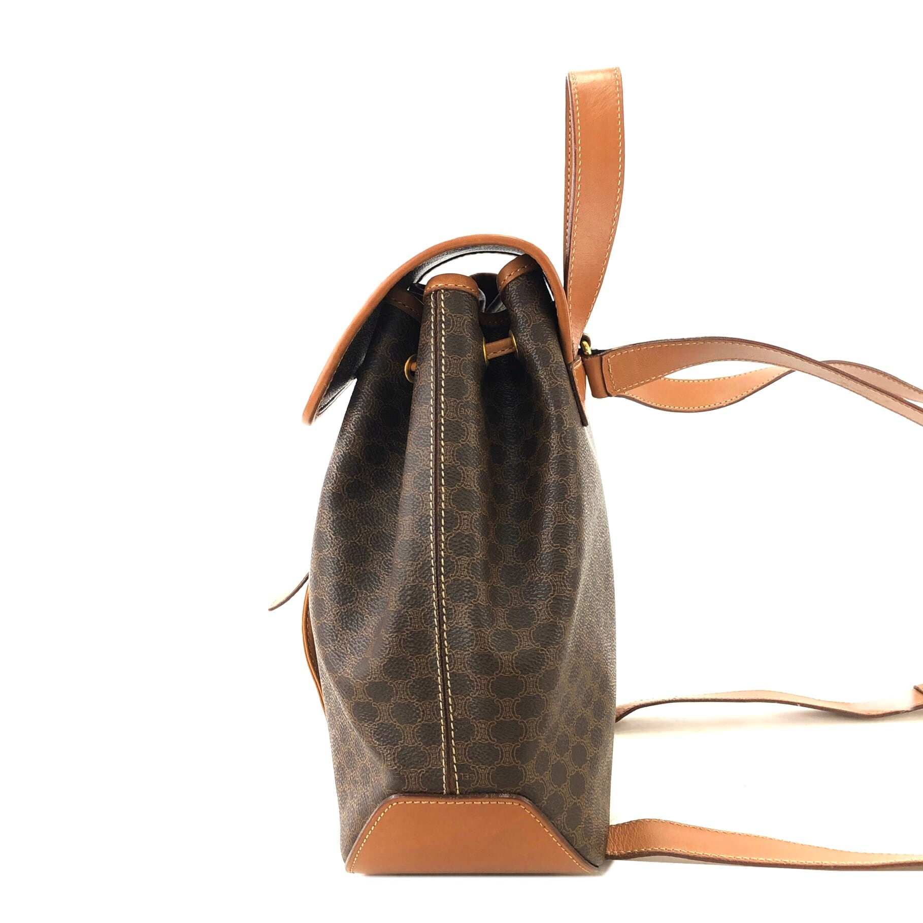 CELINE セリーヌ マカダム フロントベルト ロゴチャーム PVC レザー
