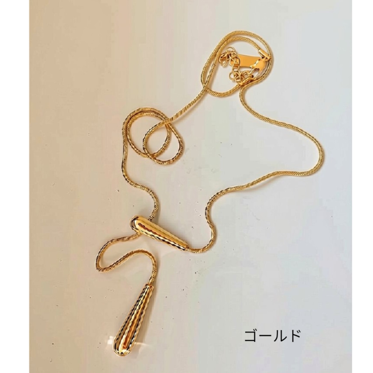 スライド式ドロップモチーフ ロング ネックレス  2col  00055・画像8