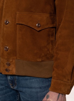 Nudie jeans ヌーディージーンズ 2022秋冬 Steve Leather Jacket Cognac スウェードレザージャケット