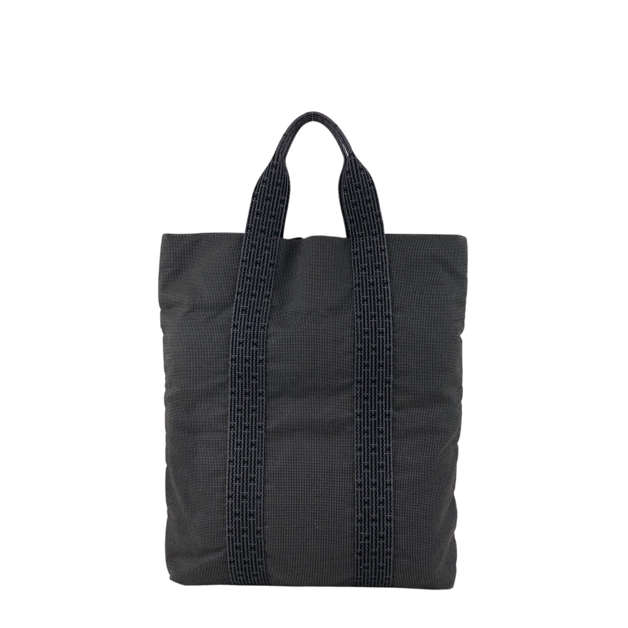 HERMES エルメス エールライン トートバッグ グレー キャンバス