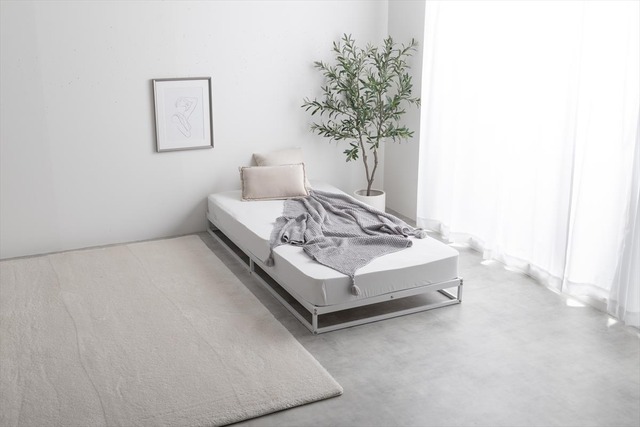 【シングル】スタイリッシュなデザインを追求したパイプすのこベッド