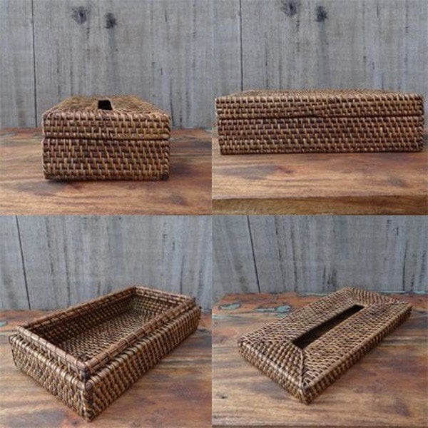 アジアン バリ島 アタ製 BOX 縦型 ティッシュケース ティッシュ