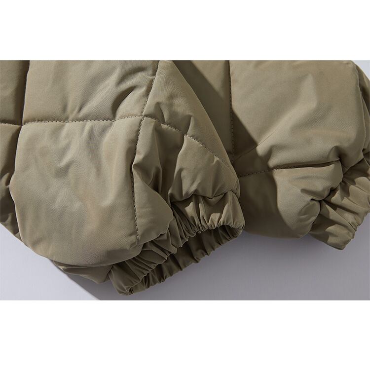 ★RETRO LOZENGE COTTON STAND COLLAR COAT　　　20372