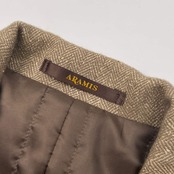 シルク混 ARAMIS アラミス ヘリンボーン 中綿 ジップ ボタン ジャケット M/ベージュ系 メンズ