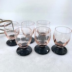 リキュールセット　ショットグラス　ホルダーセット　ピンクガラス 18twa35