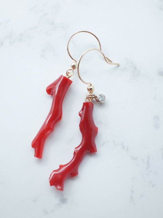 Red Coral Earrings -2