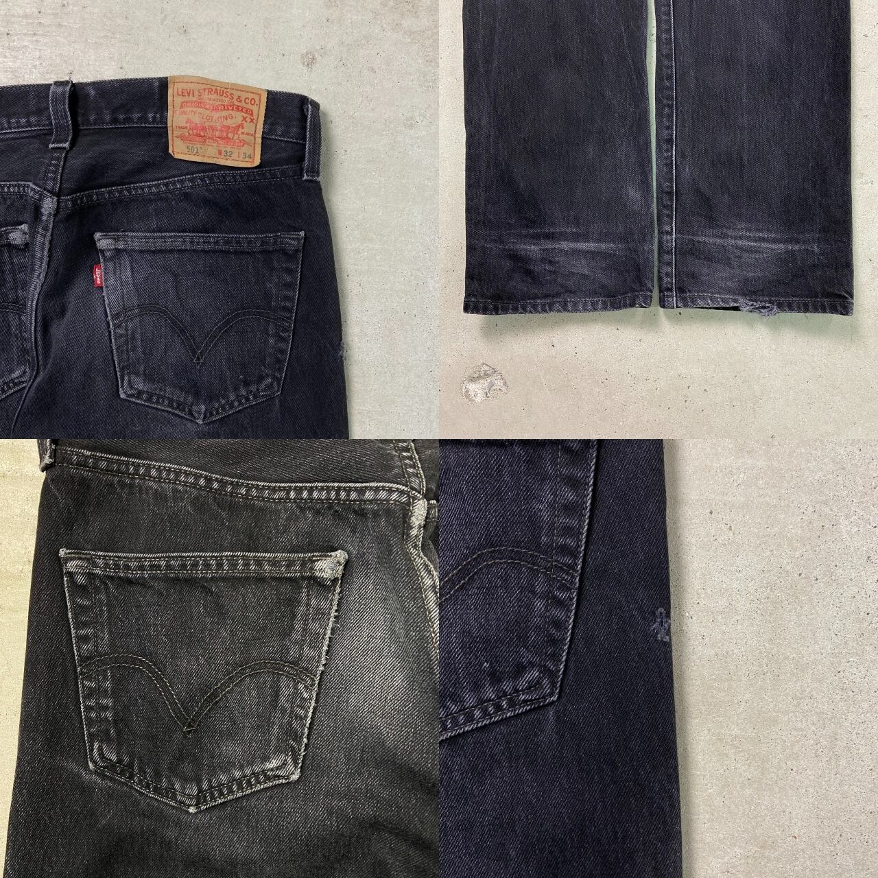 Levi's リーバイス 501 ブラックデニムパンツ ストレート メンズW32