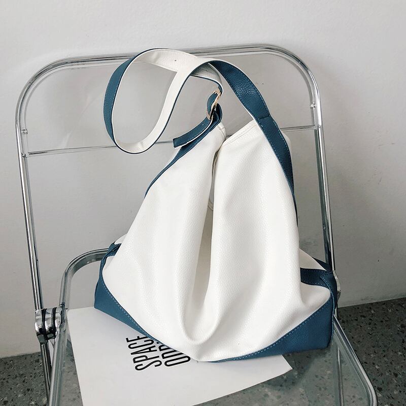 シンプルで大容量のバッグレディースバッグ2020新しい流行のファッションワイルドワンショルダー脇の下バッグネットレッドメッセンジャーバケットバッグ 手作りハンドバック63586532841