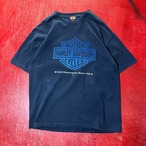 00s メキシコ製　Harley-Davidson Y2KTシャツ　バーアンドシールド　ウィング　ネイビー　