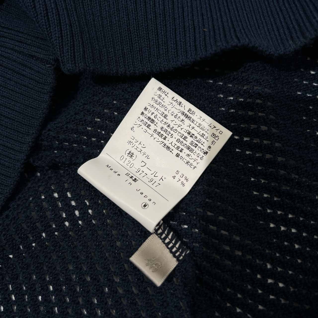 adabat アダバット チルデン風 Vネック メッシュ コットンニット ベスト 46 /メンズ/ネイビー/ゴルフ