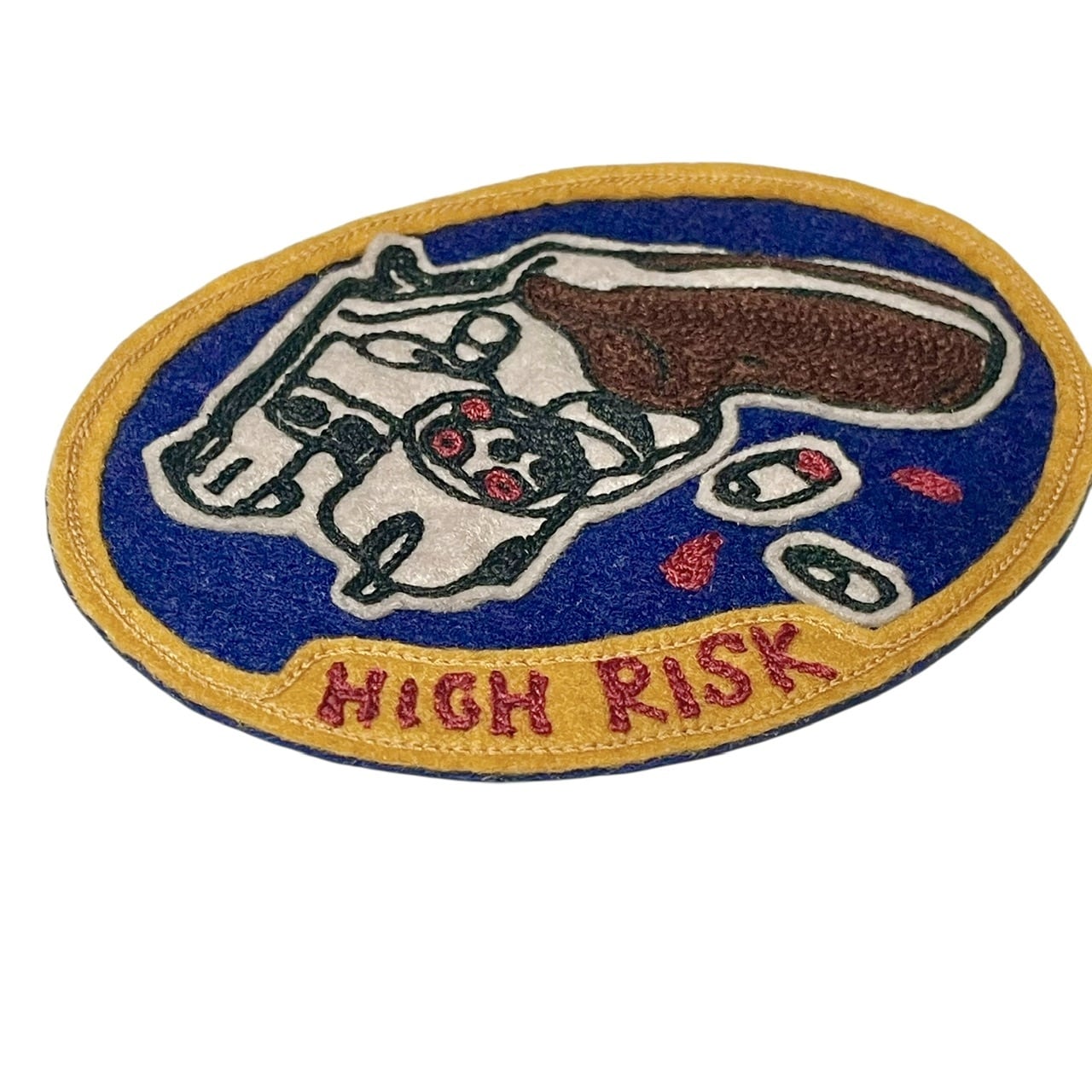 HIGH RISK” FELT PATCH チェーンステッチフェルトワッペン | 【RIOTT