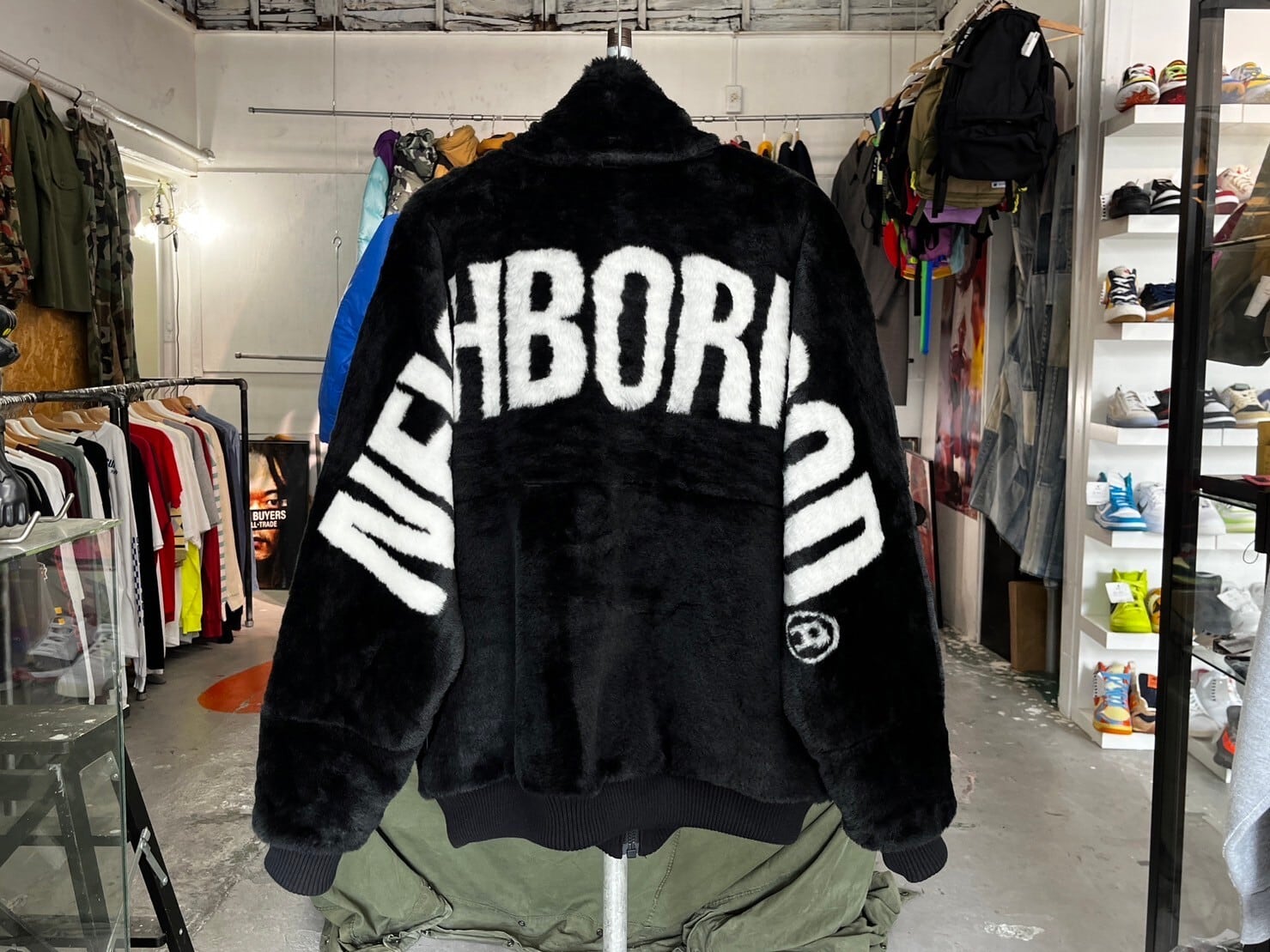 NEIGHBORHOOD 23AW FUR LOGO JACKET BLACK LARGE 232UTNH-JKM03 06419 