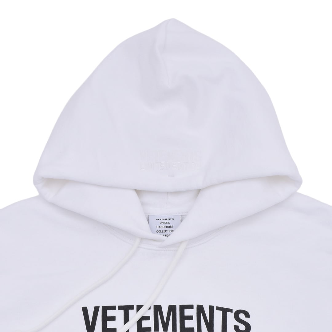 Vetements 'No Posts' フーディー VETEMENTS】NO SOCIAL MEDIA COUTURE HOODIE(WHITE) | AYIN